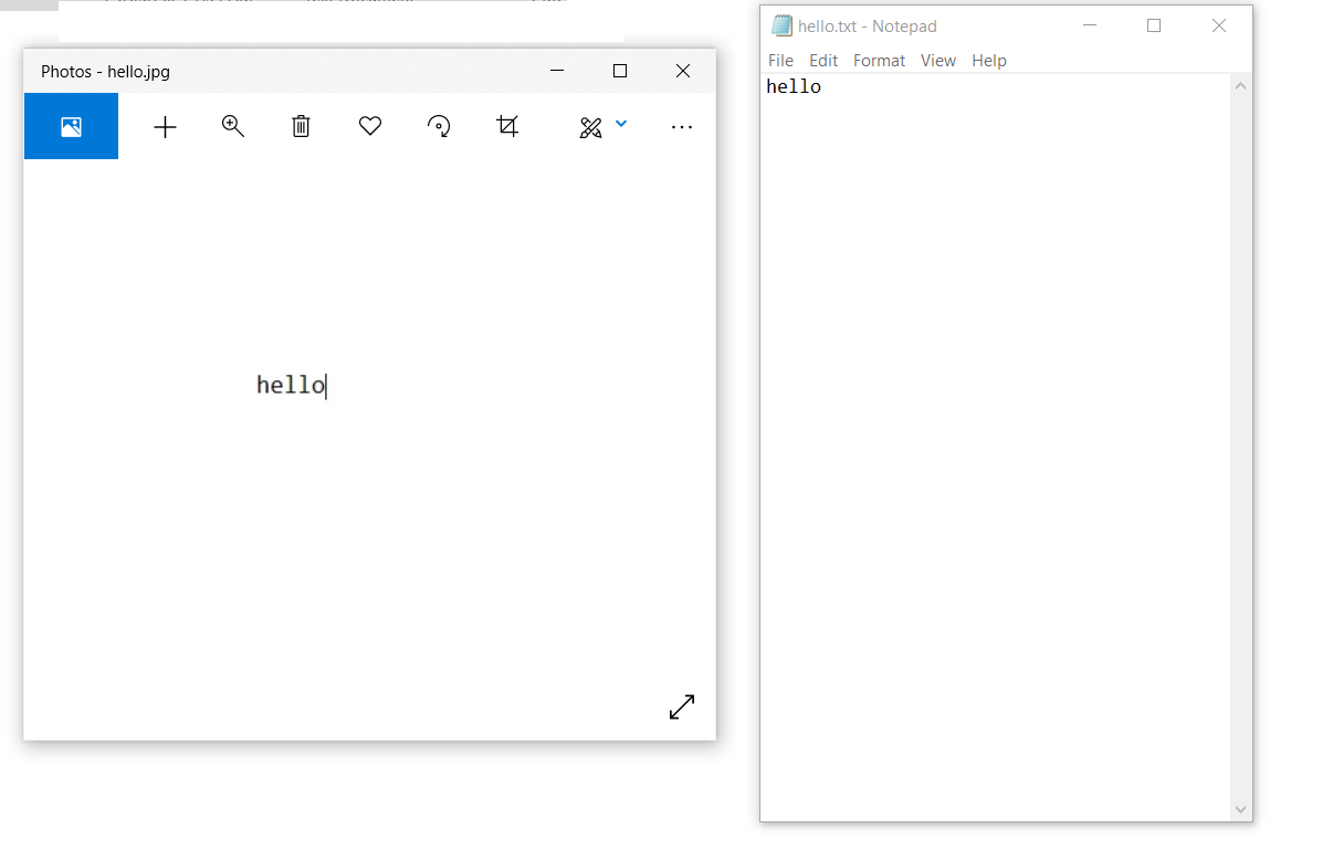 comparing jpeg and txt file