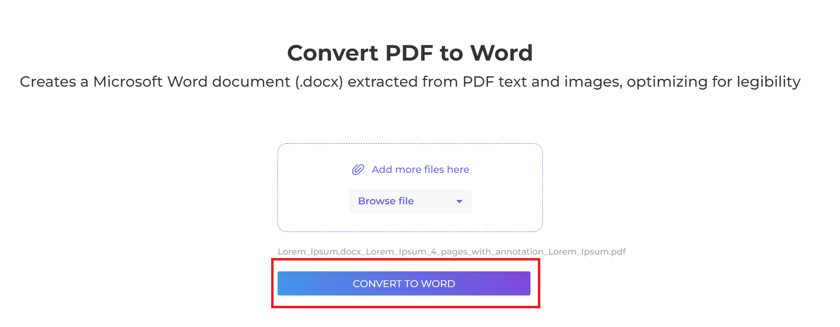 online pdf to word docx converter