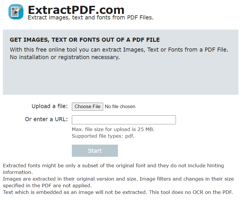 Extract PDF fonts