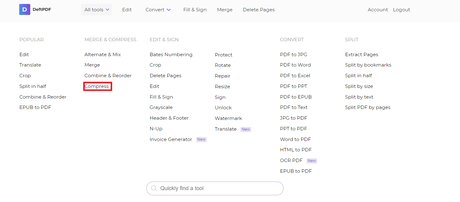 all tools in deftpdf