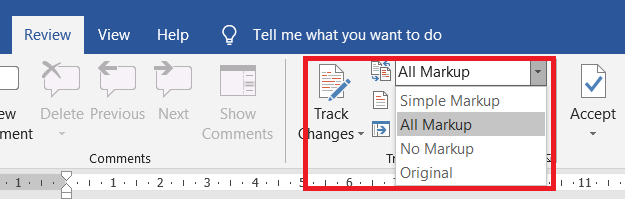 track changes in Word