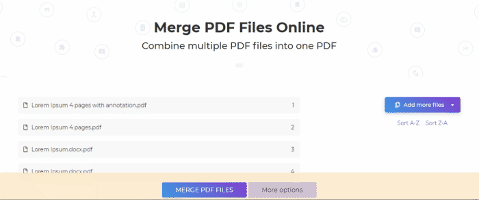 DeftPDF merge selected pages only