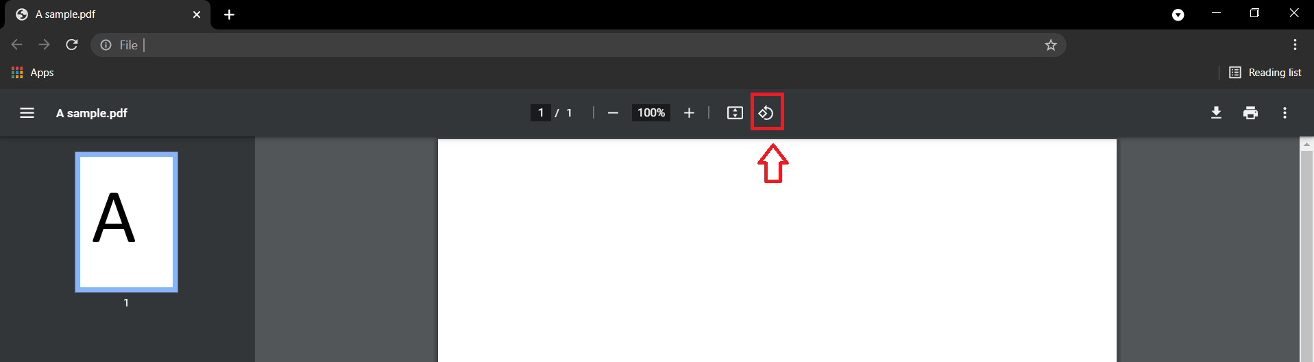 chrome browser rotating pdf